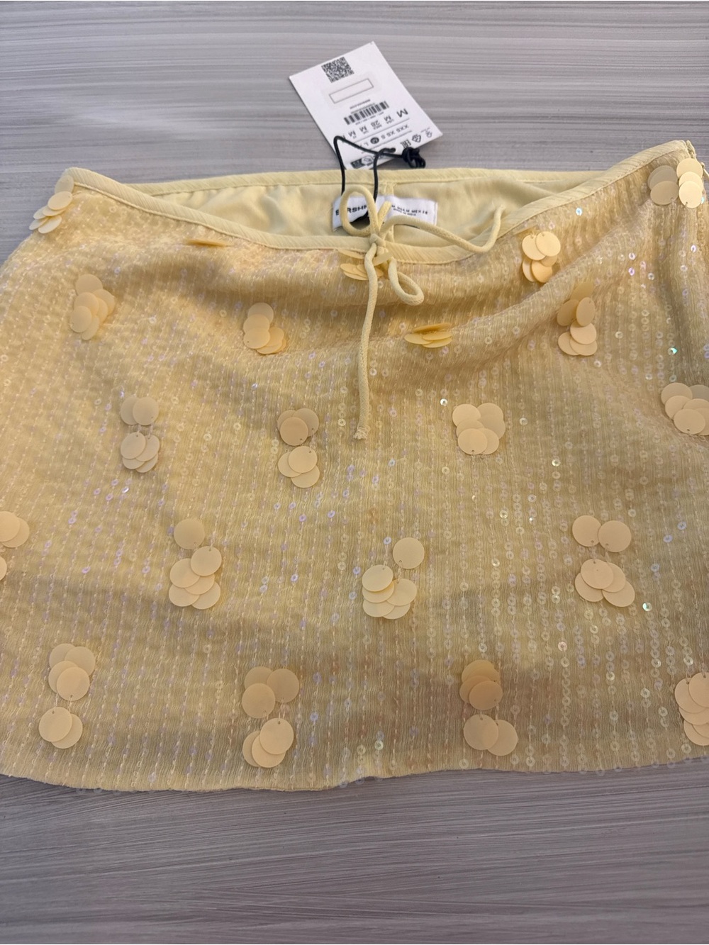 Bershka Yellow Sequin & Paillette Mini Skirt